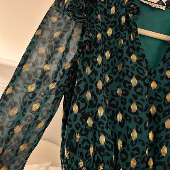 Green and metallic leopard print long dress -NWOT - Picture 5 of 6